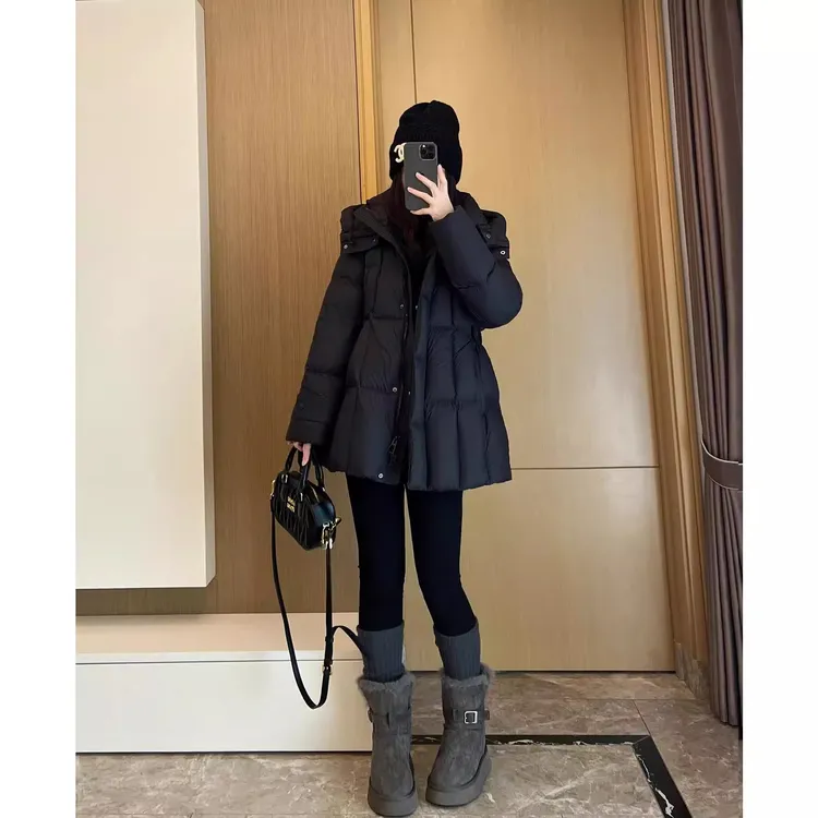 【带防风袖】2025新款棉服女中长款显瘦收腰加厚小个子冬季加厚外套