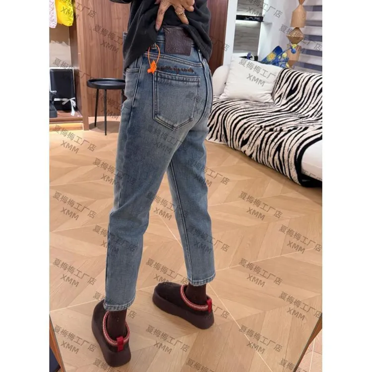 XMM.【特厚绒牛仔裤烟管裤】时尚修身显瘦百搭保暖冬季加绒G22780-1