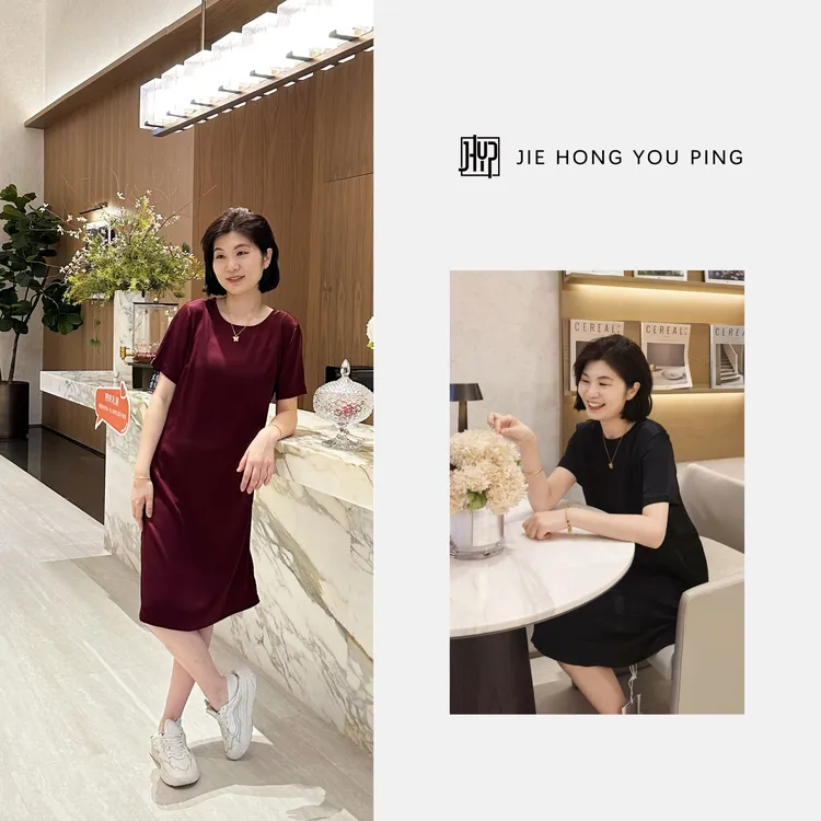 【怦然心动】优雅轻奢简约百搭显瘦气质连衣裙杰虹优品夫妇18873