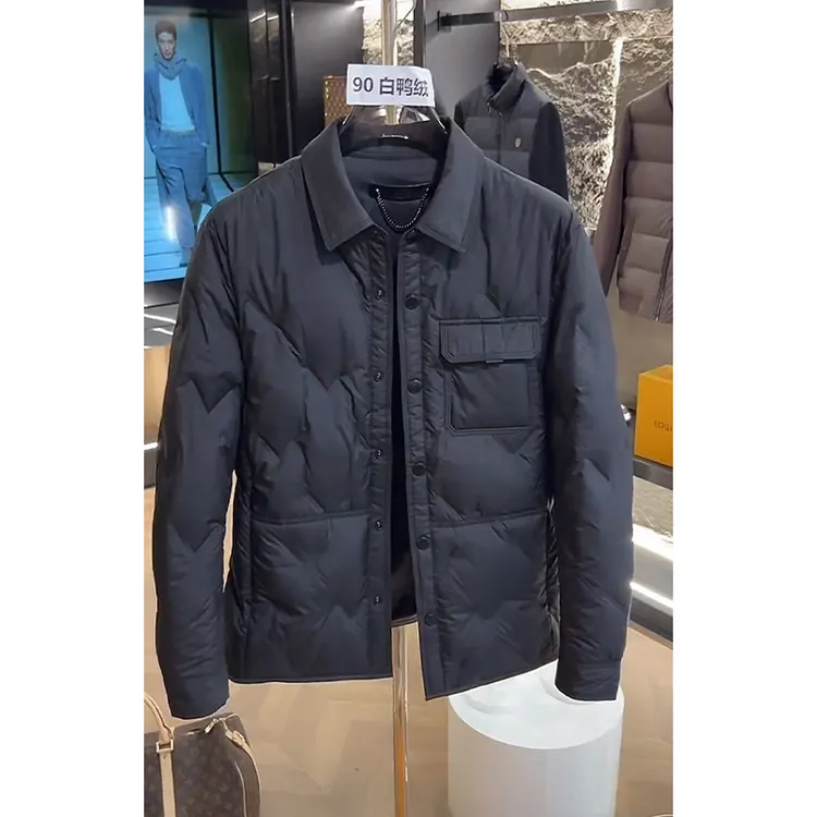 【老板推荐】25年新款时尚百搭男士翻领90绒白鸭绒羽绒服 8807