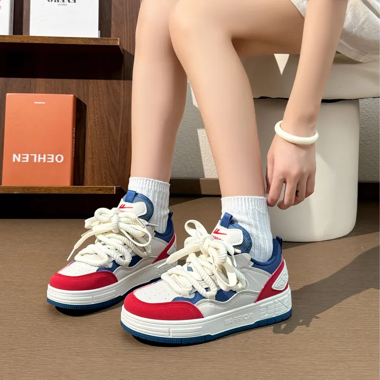 回力复古情侣面包鞋国朝2025春秋时尚板鞋百搭男女同款小白鞋低帮