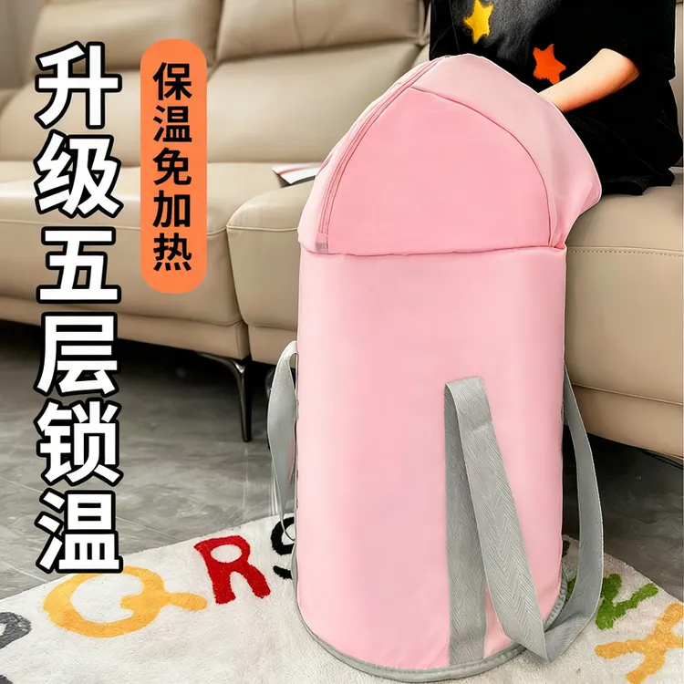 【加厚款】过膝泡脚桶加热恒温加长过小腿简易不插电超深洗足折叠桶