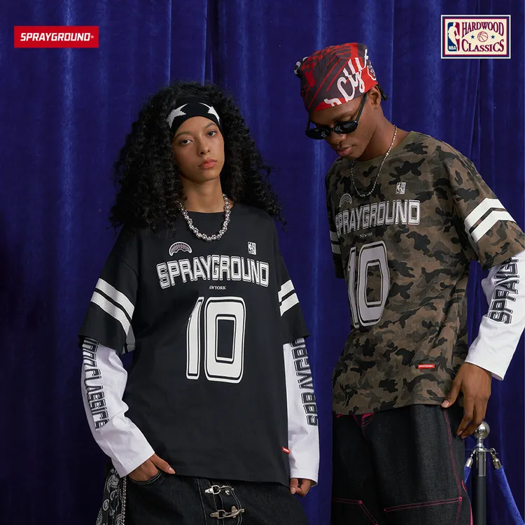 SPRAYGROUND I NBA HWC联名系列鲨鱼嘴长袖T复古休闲GC NE230317