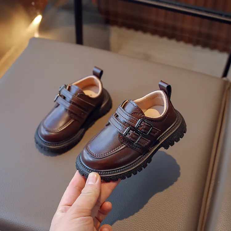宝宝皮鞋男童学步鞋软底儿童小皮鞋男孩幼儿园演出黑皮鞋1到3 6岁