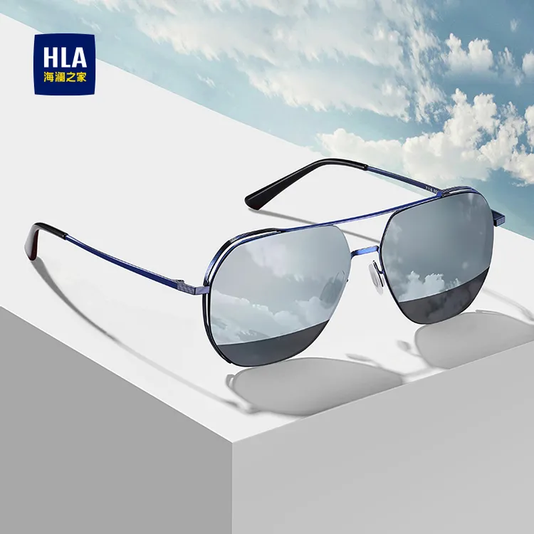 HLA/海澜之家高级感飞行员墨镜男女款防紫外线高清户外太阳镜开车商品图