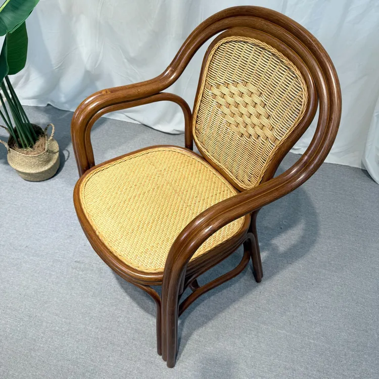 藤王阁品牌藤编太师椅子休闲客厅椅子舒适耐用手工休闲椅靠背椅