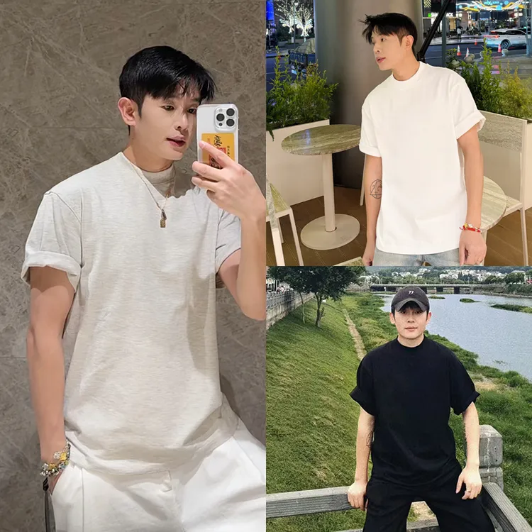 《CCSS曹老板》夏季半袖宽松纯色夏季纯棉宽松圆领男女打底外穿T恤