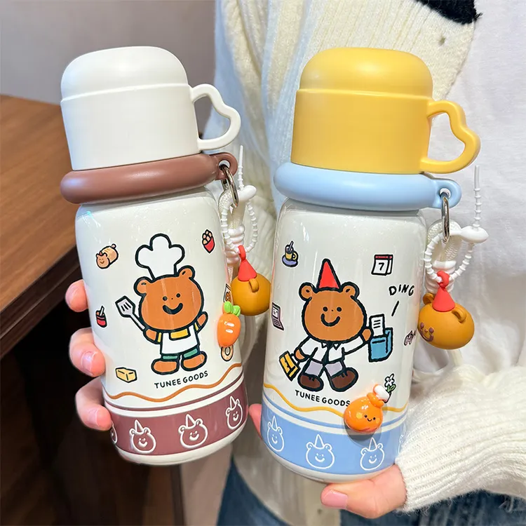 儿童保温杯学生上学专用一杯三饮带盖吸管杯2025新款水杯女高颜值