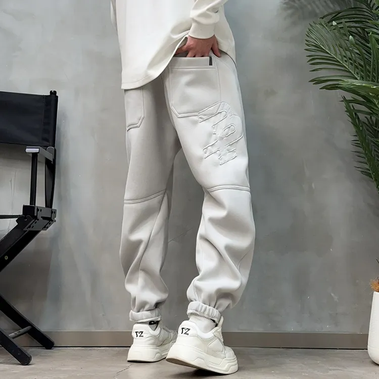 LKT.NINE美式加长款束脚卫裤男秋冬加绒加厚宽松刺绣休闲裤97293