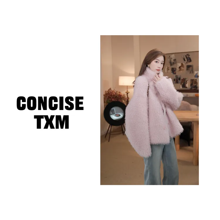 【唐小木】100%羊羔毛外套 秋冬新款时尚百搭绵羊毛大衣 W1120