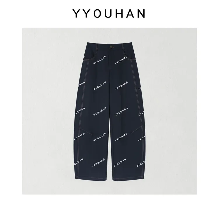 月月 秋冬【川下迟】双走线立体剪裁捏褶显瘦休闲长裤 2510C6554