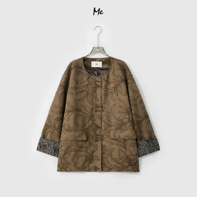 ME【文心花影】立体绣花新中式复古时尚百搭宽松一手长外套MESA1368