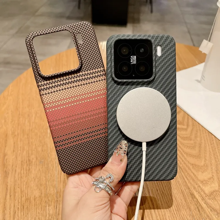 碳纤维纹适用小米15pro磁吸无线充电手机壳小米15UItra时尚简约壳
