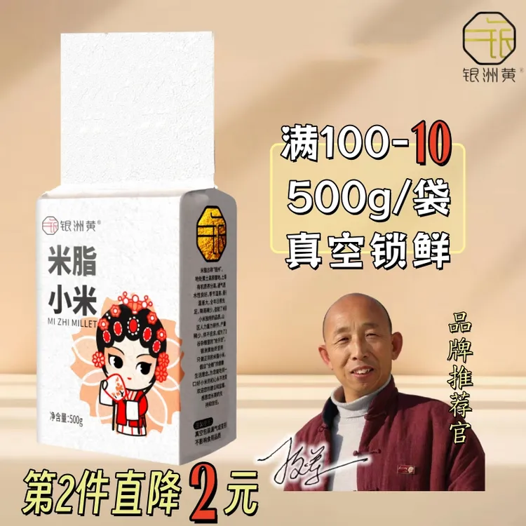 银洲黄正宗陕西米脂黄小米新米陕北小米小黄米小米粥小米杂粮500g