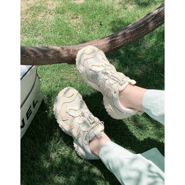 美洋MEIYANG 奶油芝士休闲鞋【商场同款】 撞色厚底运动鞋网红时尚