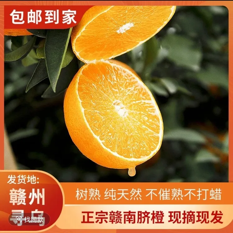 正宗江西赣南脐橙香甜橙新鲜现摘现发当季水果爆甜多汁皮薄橙香味