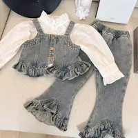 女童春秋套装2025新款儿童装时髦洋气秋装女宝宝牛仔套装