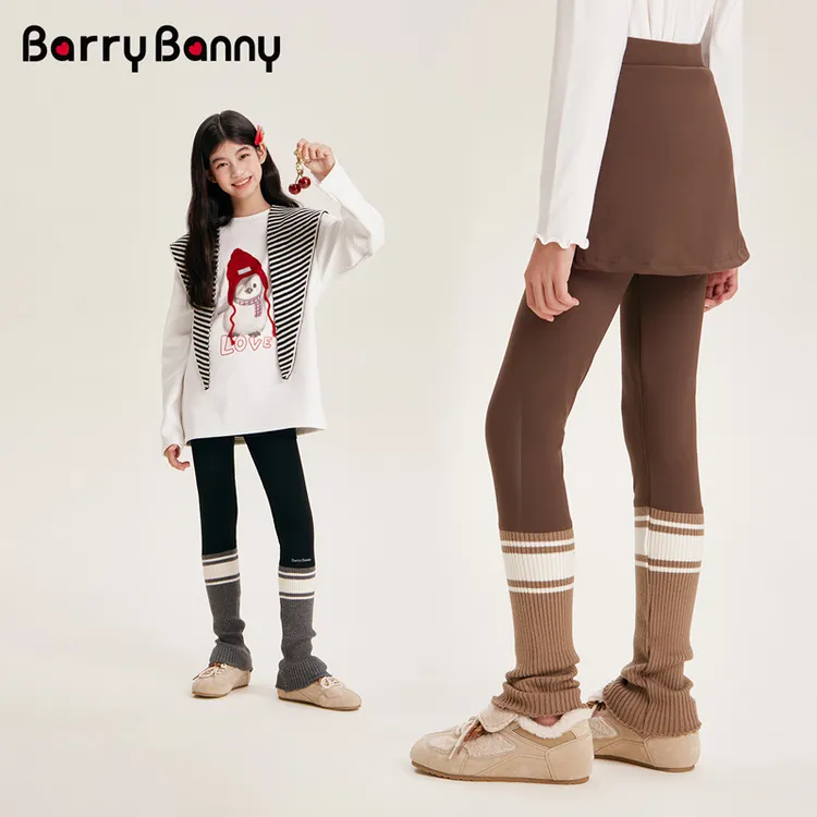 BarryBanny2025女童秋冬新款假两件裙裤打底裤中大童紧身高弹保暖