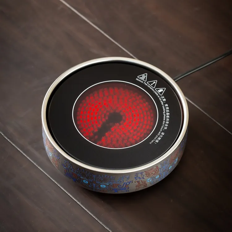 岳恒2025年新款三星堆电陶炉高端陶瓷煮茶炉1000W线控调温