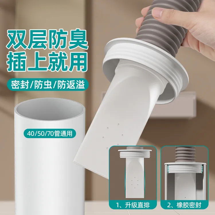 米乐奇下水管防臭塞厨房排水道防虫堵口洗衣机管道防溢水密封圈内