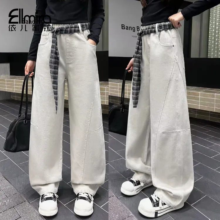 【现货】【原创】9537~9543女童牛仔裤秋季阔腿裤休闲裤百搭潮流大童