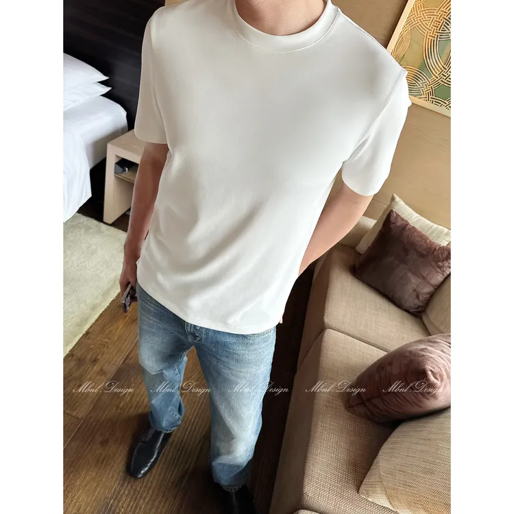 MBNL-F「羊毛T」秦磊男装兰精莫代尔羊毛定织休闲T恤LL-WSY1114