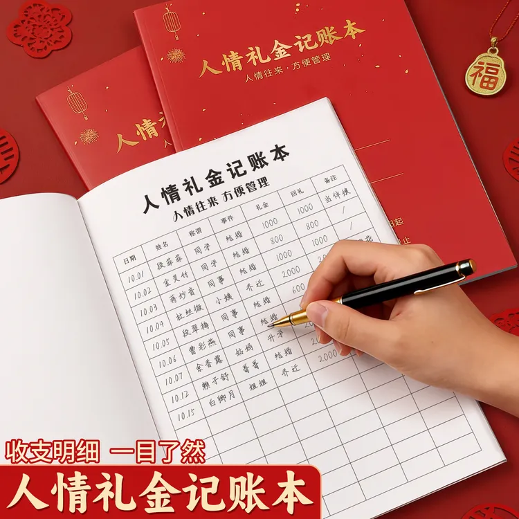 人情礼金记账本结婚礼单簿寿宴礼单礼金明细登记账本人情记账通用