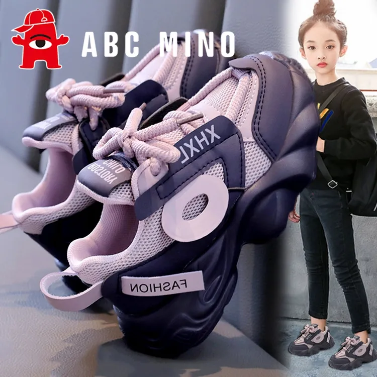 ABC MINO女童鞋子2025夏季新款儿童跑步休闲运动鞋女孩软底老爹鞋