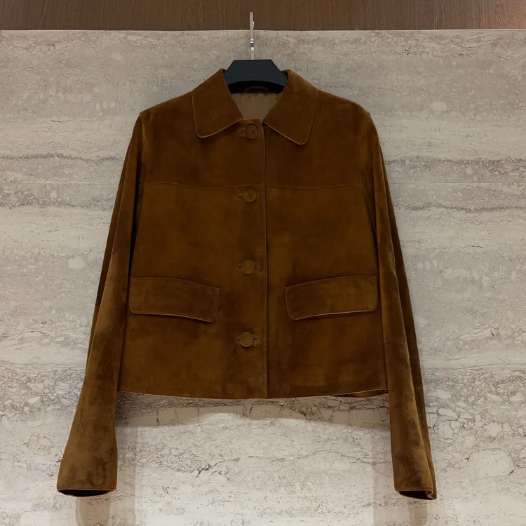 TANTAN短款时尚休闲百搭复古羊皮外套4729