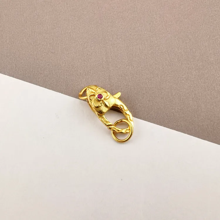 【洛一银饰】【925银】红锆花纹收尾扣龙虾扣链接扣时尚配件