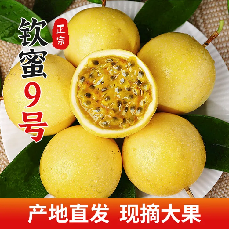 正宗钦蜜9号黄金百香果新鲜现摘皱皮香甜多汁百香果黄金果zb