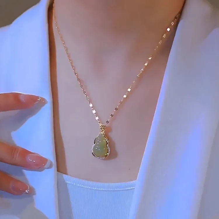 钛钢项链 爆款小葫芦项链轻奢时尚高级感小众首饰女百搭妈妈饰品商品图