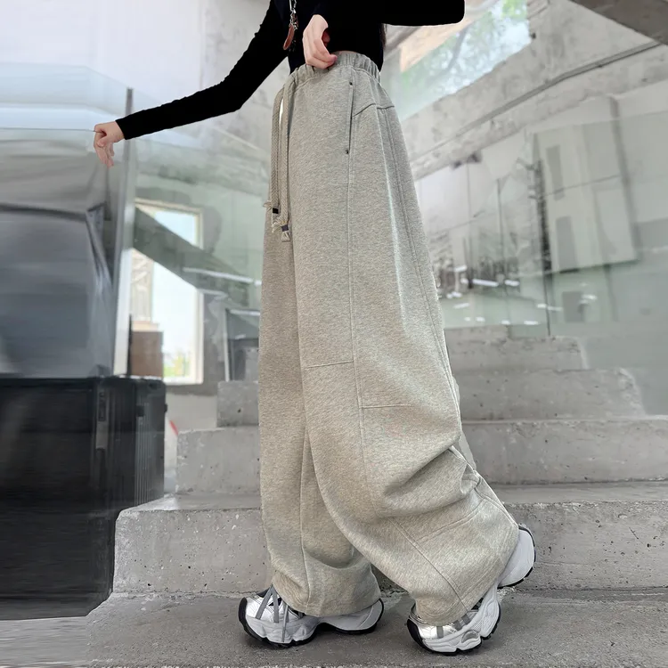 儿童秋装2025新款大女童装宽松裤子春秋款运动卫裤秋季阔腿直筒裤
