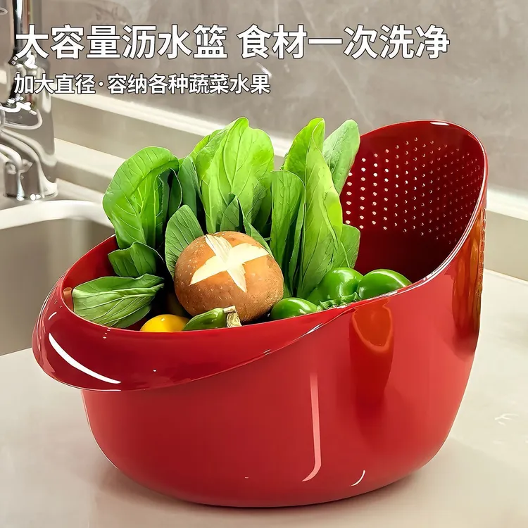 洛诺兔淘米沥水篮家用洗米筛多功能厨房水果盆清洗蔬菜加厚洗菜盆