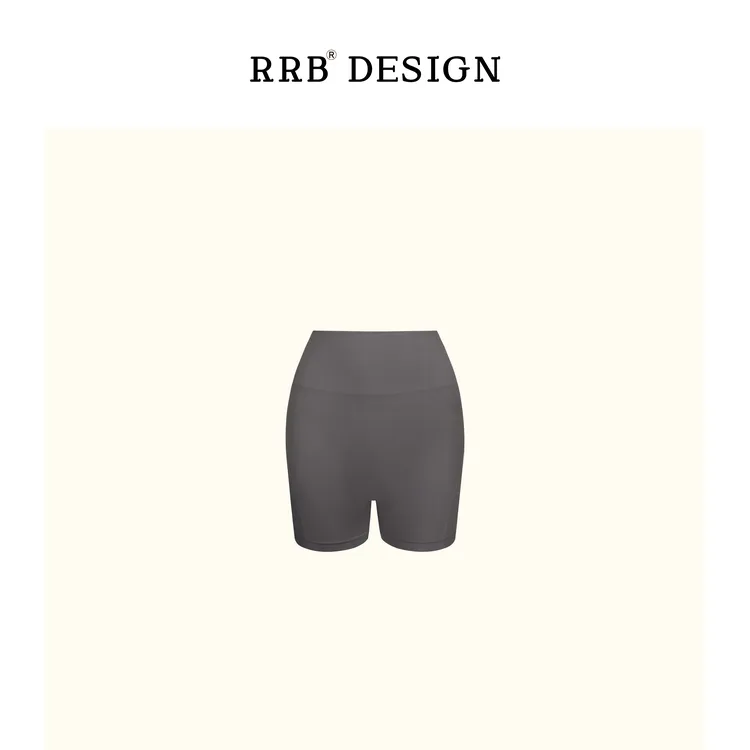RRB Design「自在风格」高腰裸感收腹贴身舒适黑色平角短裤