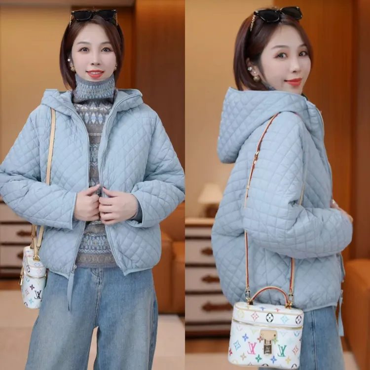 JDND轩羽【菱格羽绒】90鸭绒秋冬保暖连帽羽绒服外套XY25597