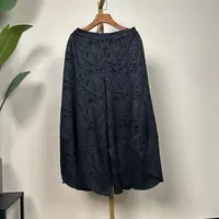 【30181】秋季时尚休闲百搭织锦提花黑色阔腿裤
