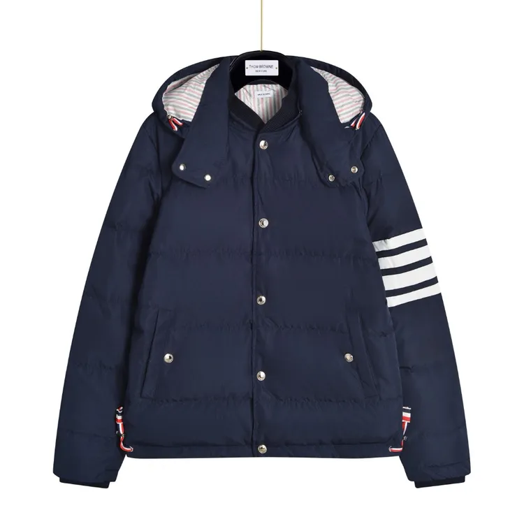 TB基础款连帽短款羽绒服男款男女冬季保暖白鸭绒外套羽绒服