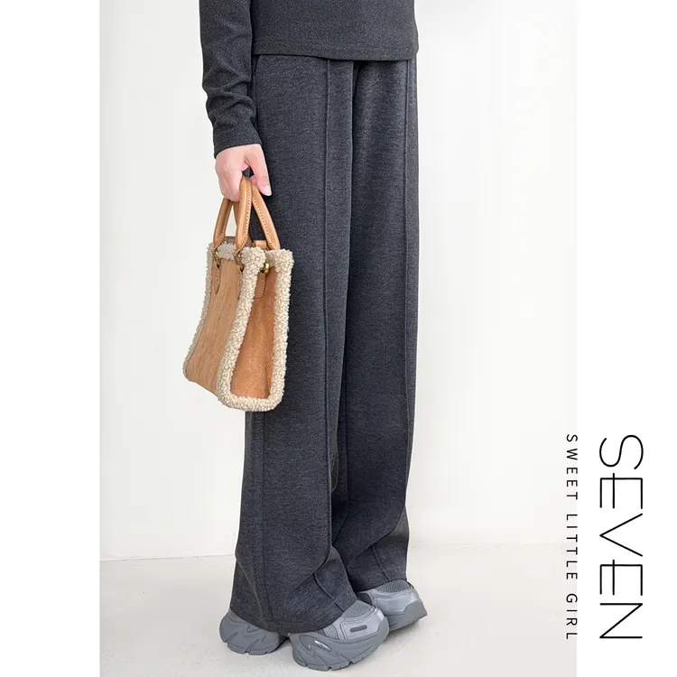 ⑦七七146小个子冬季保暖加绒高腰直筒休闲裤女爆款百搭长裤小美说