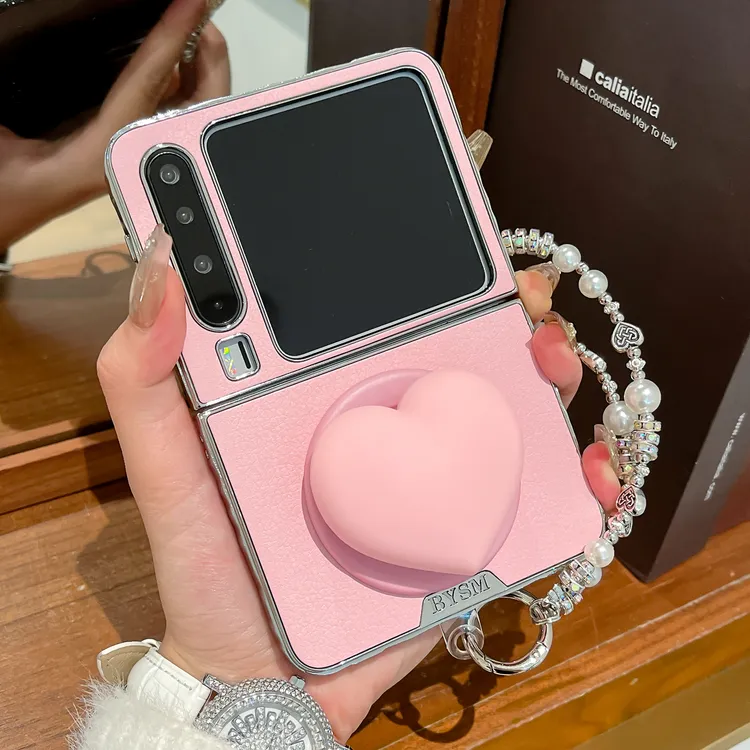 适用华为Pura x手机壳贴皮爱心磁吸支架pocket2折叠屏女款保护套