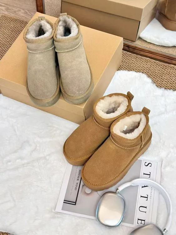 （厚底）周冬雨款雪地靴短靴经典时尚百搭加绒加厚保暖牛皮防滑秋冬