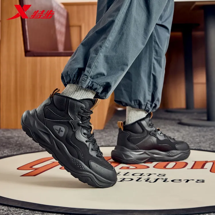 【冬季棉鞋】特步赤壁2.0冬季百搭保暖户外鞋舒适棉鞋男款冬季