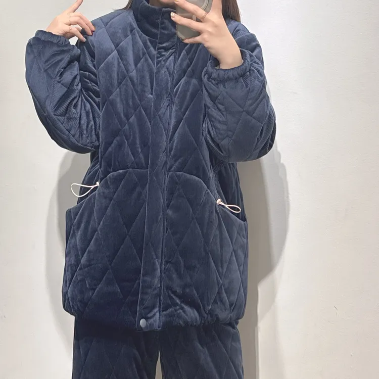 2025年冬季新款女士加厚加绒夹棉立领拉链保暖可外穿睡衣家居服