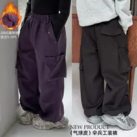 现货-风格系列【萌娃冬装】【不被定义】奥利绒女冬暖绒工装裤D24823