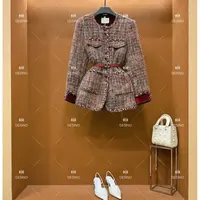 【关】秋冬气质小香风时尚设计师中长款轻奢服外套QD-2024958