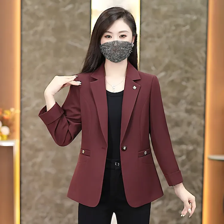 轻职风秋季女式宽松西装女款显瘦洋气修身上衣新款商务职业服装