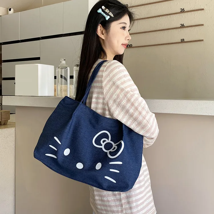 HelloKitty凯蒂猫帆布托特包手提单肩通勤大容量学生女新款