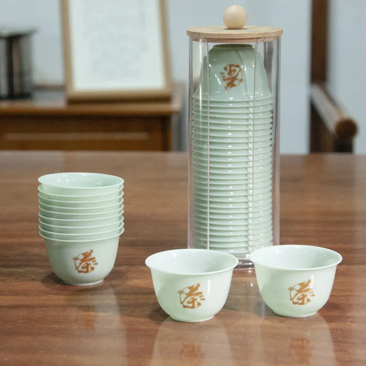 高档一次性茶杯加厚家用商用招待客人喝茶杯中式日式饮茶品茗杯子商品图