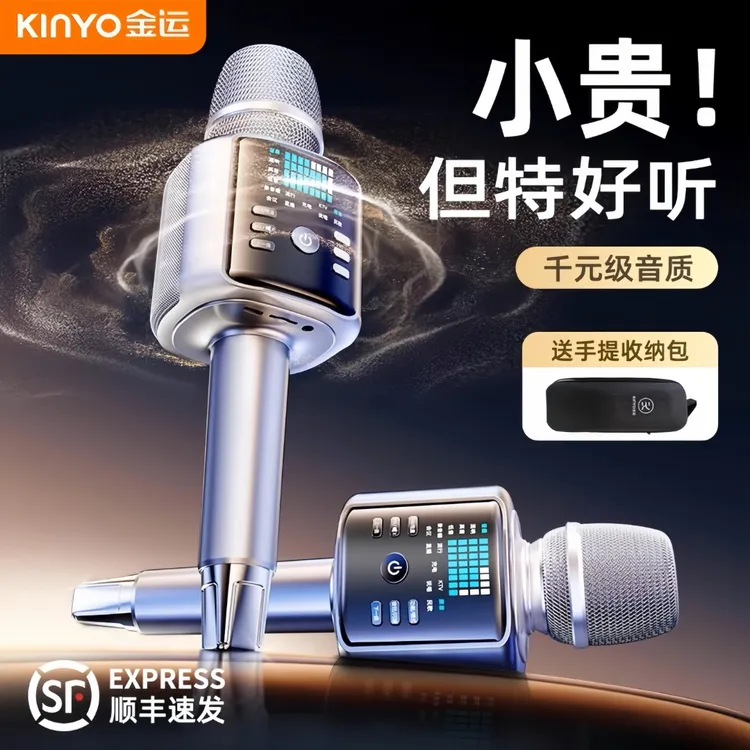 金运H9话筒音响一体麦克风K歌专业音箱无线蓝牙声卡唱歌直播家庭