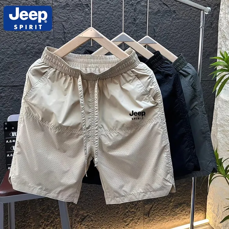 JEEPSPIRIT吉普短裤男夏季新款速干透气休闲运动五分裤大码沙滩裤